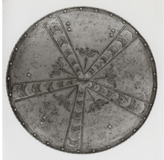 Targe (Shield), 1550/60, South German, probably Augsburg, Augsburg, Steel, brass, and iron, Diam.