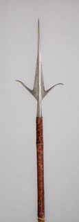 Friuli Spear, 1540/60, Italian, Italy, Steel, velvet covered wood (pine), and brass nails, L. 250.2