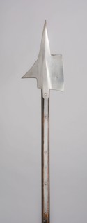 Halberd, 1663/81, Possibly Lamprecht Koller, Swiss, Zurich, Zürich, Steel, wood (ash), and paint, L