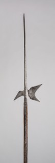 Halberd, 1575, German, Germany, Steel and wood (old oak and modern pine), Blade with socket L. 73