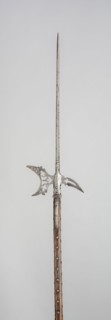 Halberd, 1575, German, Germany, Steel and wood (oak), Blade L. 64.2 cm (25 1/4 in.)