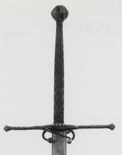 Two-Handed Sword, 1550/75, German, Germany, Steel, Overall L. 167.6 cm (66 in.)