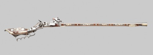 Wheellock Birding Rifle (Tschinke), 1640/60, Polish, Silesia, Teschen, Teschen, Steel, fruitwood,