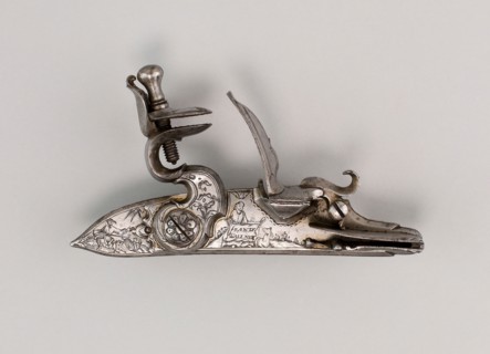 Detached Flintlock, late 18th century, German, Locksmith: Frantz Wallner, Europe, Steel, L. 13.2 cm
