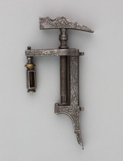 Combined Wheellock Spanner, Turnscrew, and Adjustable Powder Measure, 17th century, European,