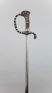 Boar Sword, 1650/60, German, Germany, Steel, staghorn, and iron, Overall L. 97 cm (38 1/2 in.)