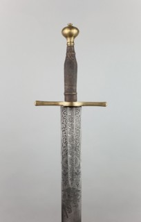 Sword of Justice, late 17th century, German, Solingen, Solingen, Wood, sharkskin, and brass,