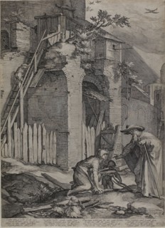 The Prophet Elie Arriving at the House of Sareptas’ Widow, 1604, Jan Saenredam (Netherlandish,
