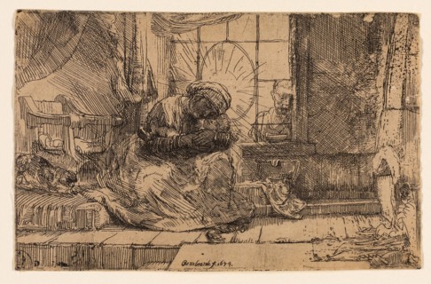 The Virgin and Child with the Cat and the Snake, 1654, Rembrandt van Rijn, Dutch, 1606-1669,