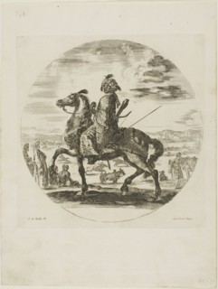 Black Horseman, c. 1651, Stefano della Bella, Italian, 1610-1664, Italy, Etching on paper, 190 x