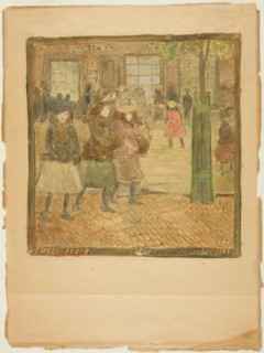 Street Scene, c. 1891–94, Maurice Prendergast, American, 1858-1924, United States, Color monotype
