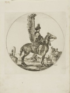 Polish Horseman, c. 1651, Stefano della Bella, Italian, 1610-1664, Italy, Etching in black on ivory