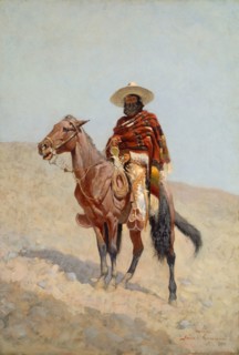 A Mexican Vaquero, 1890, Frederic Remington, American, 1861–1909, New York, Oil on canvas, 82.6 ×