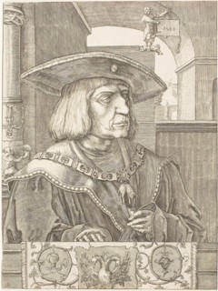 Emperor Maximilian I, 1520, Attributed to Jan Müller (Dutch, 1540-1617), after Lucas van Leyden