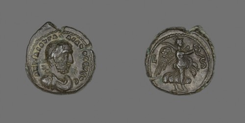 Coin Portraying Emperor Gallienus, AD 253/260, Roman, minted in Alexandria, Egypt, Roman Empire,