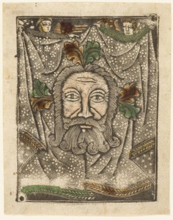 The Sudarium, 1460–65, Bavarian, 15th century, Germany, Metalcut in black hand colored with brush