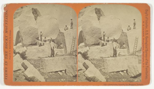 Quarrying Granite for Mormon Temple, 1870/78, William Henry Jackson, American, 1843–1942, United