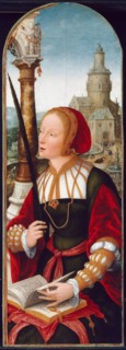 Saint Barbara, c. 1520, Jean Bellegambe, French, c. 1470-1535/36, Belgium, Oil on panel, 32 3/8 ×