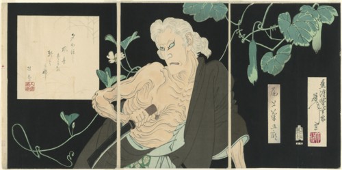 Onoe Kikugoro V as Ibara, About 1890, Tsukioka Yoshitoshi, Japanese, 1839-1892, Japan, Color