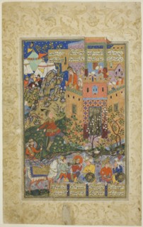 Zal Climbing to Rudaba, page from a copy of the Shahnama of Firdausi, Safavid dynasty (1501–1722),