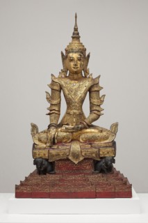 Crowned and Bejewelled Buddha Seated on an Elephant Throne, Late 19th century, Burma (now Myanmar),