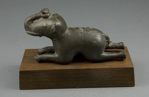 Seated Elephant, Sukhothai period, late 14th century, Thailand, Thailand, Bronze, 9.1 x 17.1 x 5.7