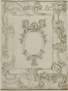 Design for Mirror or Picture Frame, n.d., Unknown artist, English, 18th century, England, Brown ink