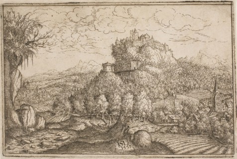 Castle on a Hilltop, 1553, Hanns Lautensack, German, 1524-1560/66, Germany, Etching on paper, 120 x