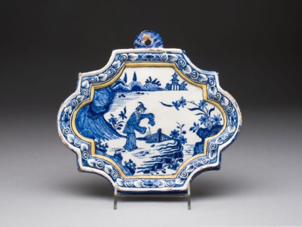 Plaque, c. 1730, Netherlands, Delft, Delft, Tin-glazed earthenware (Delftware), 22 × 24.5 cm (8 5/8