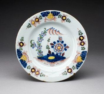 Plate, c. 1750, England, Lambeth, Lambeth, Tin-glazed earthenware (Delftware), Diam. 22.8 cm (9 in