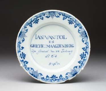 Plate, 1764, Netherlands, Delft, Delft, Tin-glazed earthenware (Delftware), Diam. 22.7 cm (8 15/16
