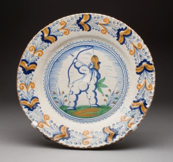 Plate, Mid 17th century, Netherlands, Haarlem, Haarlem, Majolica, Diam. 32.2 cm (12 5/8 in.)