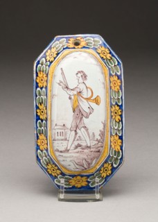 Brush Back, Mid 18th century, Netherlands, Delft, Delft, Tin-glazed earthenware (Delftware) and