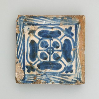 Floor Tile with Rosette, 1474/1500, Spanish, Valencia (probably Manises), Manises, Tin-glazed