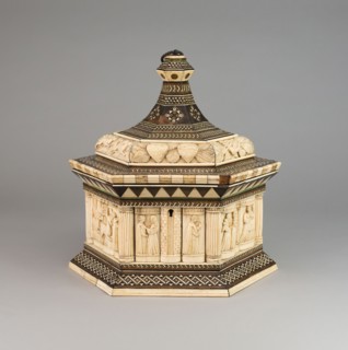 Casket, 1390/1400, Embriachi Workshop, Italian, Venice, Venice, bone, cow horn and hoof, and wood,
