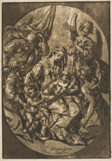 Holy Family in an Oval Frame, 1623, Ludolph Büsinck, German, c. 1590-after 1643, Germany,