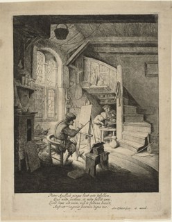 The Painter, c. 1647, Adriaen van Ostade, Dutch, 1610-1685, Holland, Etching in black on buff