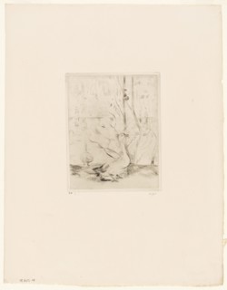 The Goose, 1889, Berthe Morisot, French, 1841-1895, France, Drypoint on cream laid paper, 144 × 112