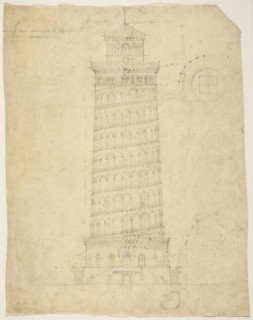World’s Columbian Exposition Elevated Electric Railroad Tower, Chicago, Illinois, Elevation, 1892,