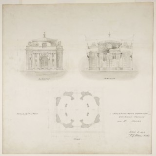 World’s Colombian Exposition Chocolate-Menier Pavilion, Chicago, Illinois, Plan, Elevation, and