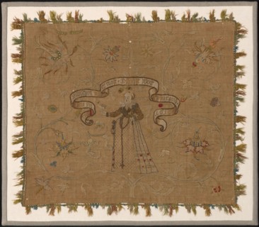 Picture (Needlepoint), 1616, Switzerland, Linen, plain weave, embroidered with silk floss, linen
