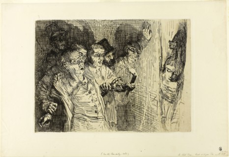 The Black Cat, 1862, Alphonse Legros, French, 1837-1911, France, Etching and plate tone on ivory