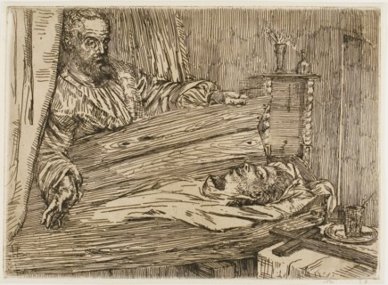 Berenice, 1861, Alphonse Legros, French, 1837-1911, France, Etching on ivory laid paper, 273 × 376