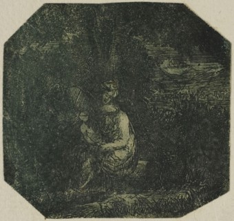 The Holy Family, n.d., Rodolphe Bresdin, French, 1825-1885, France, Etching in dark blue on ivory