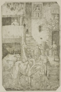 The Good Samaritan, n.d., Rodolphe Bresdin, French, 1825-1885, France, Etching on ivory chine,