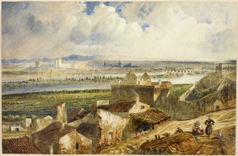 View of Avignon (from Villeneuve les Avignon), 1823/69, Paul Huet, French, 1803-1869, France,
