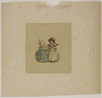 Two Little Girls in Fur-Trimmed Coats, 1900, Kate Greenaway, English, 1846-1901, England,