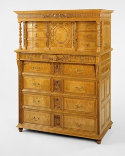 Chest of Drawers, 1878/84, American, 19th century, New York, New York, Bird's-eye maple, tulip