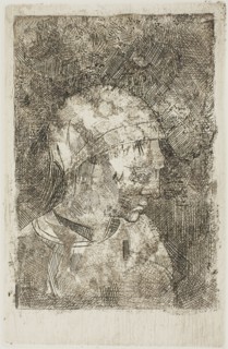 Head of a Young Girl (Compiler’s Title), c. 1886, Odilon Redon, French, 1840-1916, France, Etching