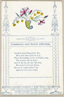 Constancy and Lively Affection (valentine), 1860/69, Unknown Artist, American, 19th century, United